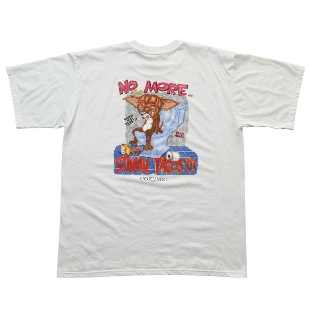 Vintage 90s No More Stinkin Taco Bell Dog Chihuahua Funny Poop Joke T-shirt